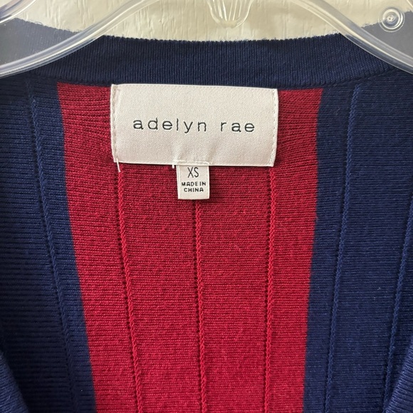 Adelyn Rae Knit Stripe Maxi Dress Long Sleeve Faux Wrap Pleated Skirt Women’s XS - Picture 15 of 15